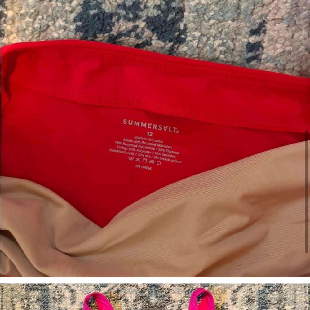NWT NWT Summersalt The Tie‎ Waist Backflip One Piece Swimsuit Lava. Size 12 - Picture 5 of 7